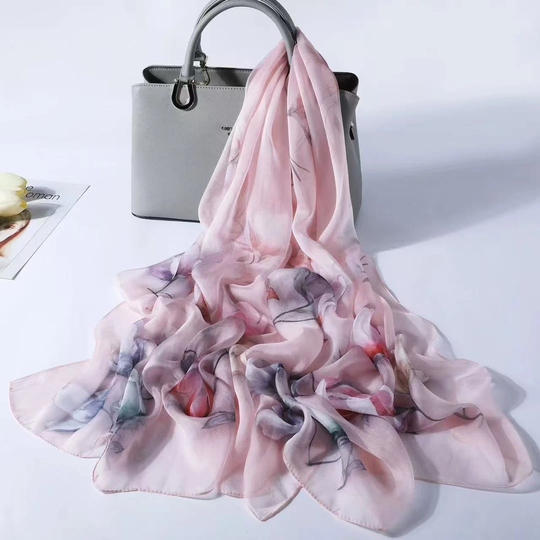 【芳亭幽兰】优柔沙气质时尚丝巾洋气围巾国风高档百搭春秋女士