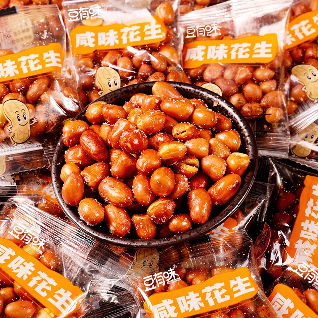豆有味油炸花生米红皮独立小包装休闲零食咸香散装餐饮下酒菜年货