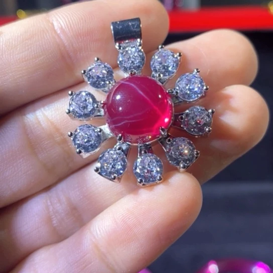 银S925镶嵌戒指红宝石