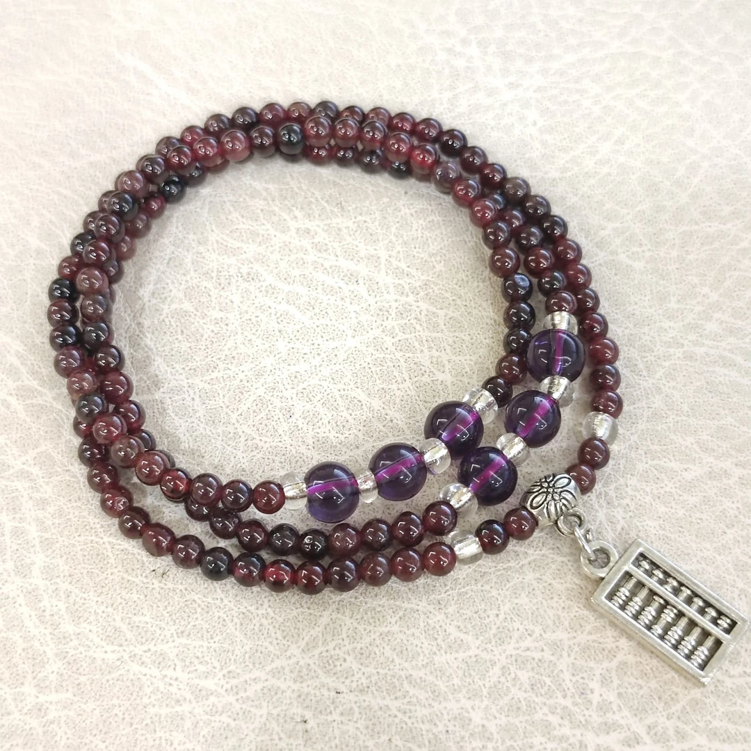 【清仓专属】天然石榴石三圈DIY手串-多样性发货 部分无证书