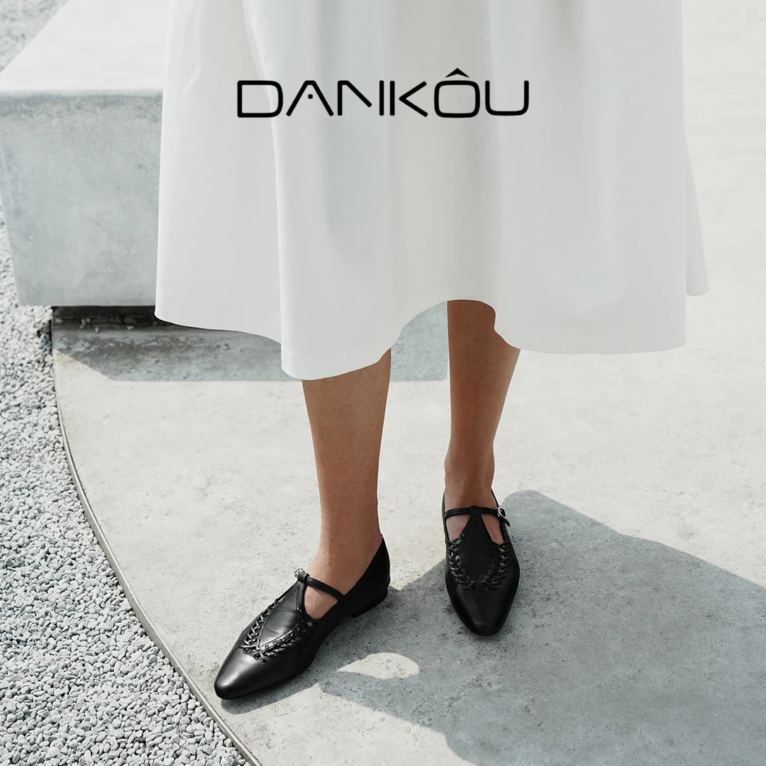 DANKOU丹蔻 交叉编织镂空尖头高货女单鞋