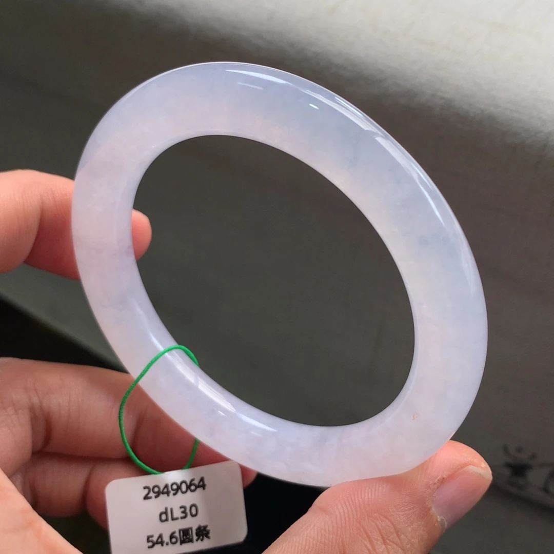 翡翠未镶嵌手镯冰粉紫