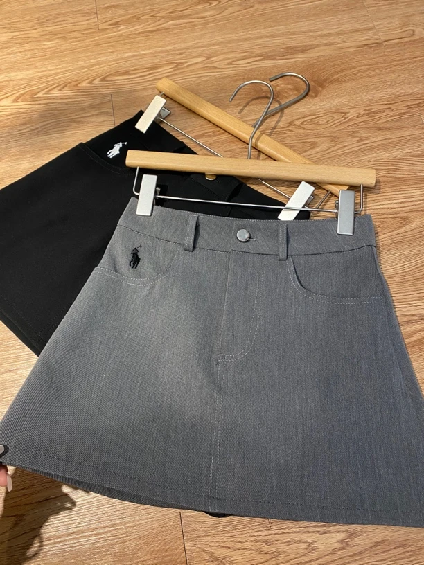 设计感时尚刺绣小马高腰显瘦西装半身裙防走光短裙包臀裙