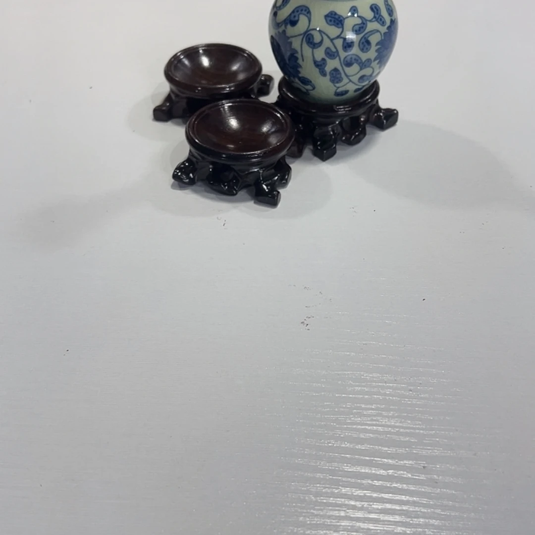 风车木（黑檀木）红木底座精雕工艺品