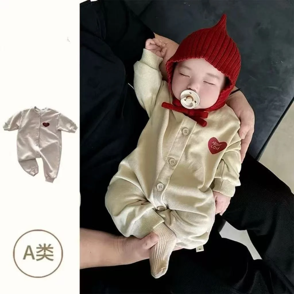婴儿春秋装衣服男女宝宝开衫连体哈衣宝宝外出服爬服哈衣