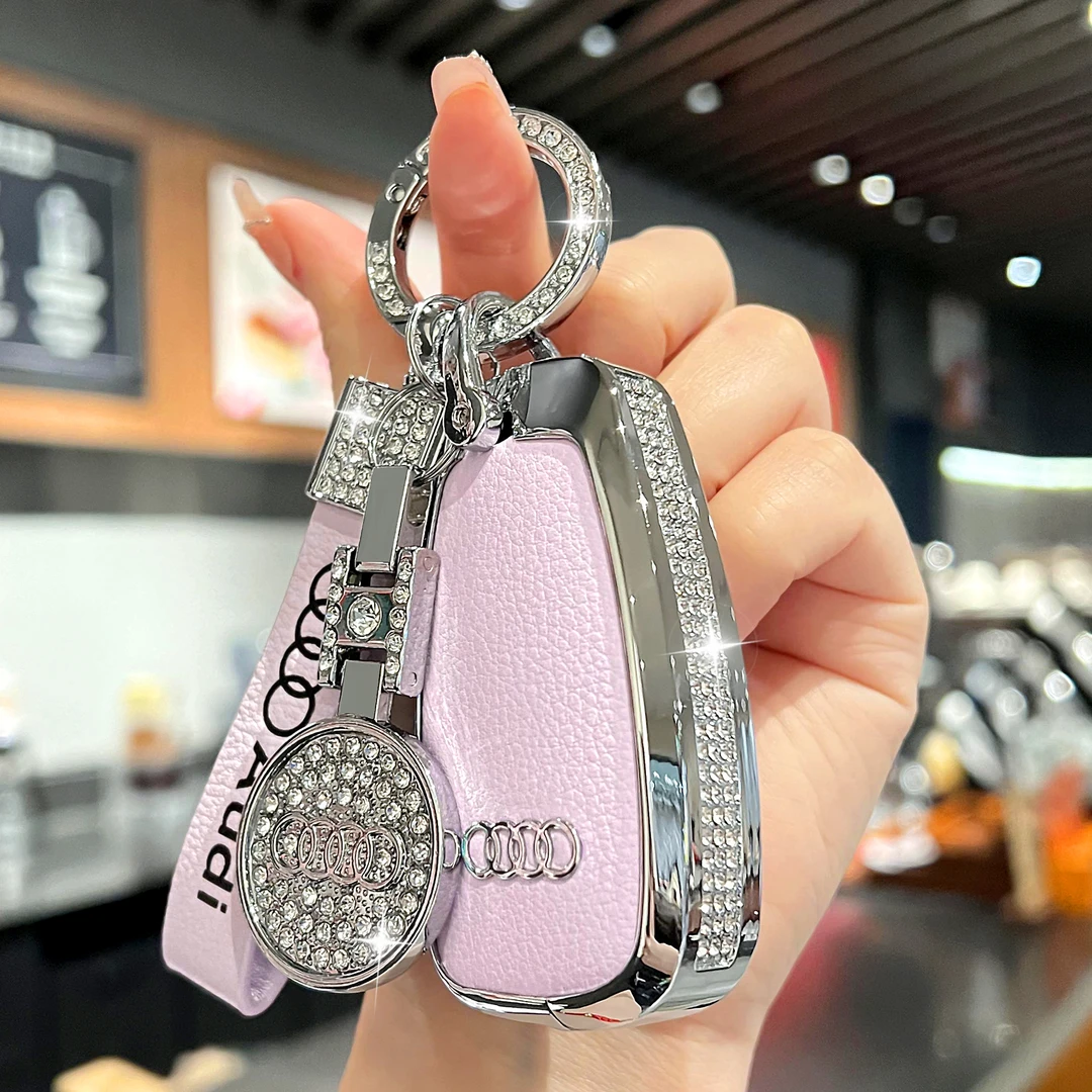 2024新款奥迪q3钥匙套q2l专用20款a3老款q5/q7折叠汽车金属包扣壳