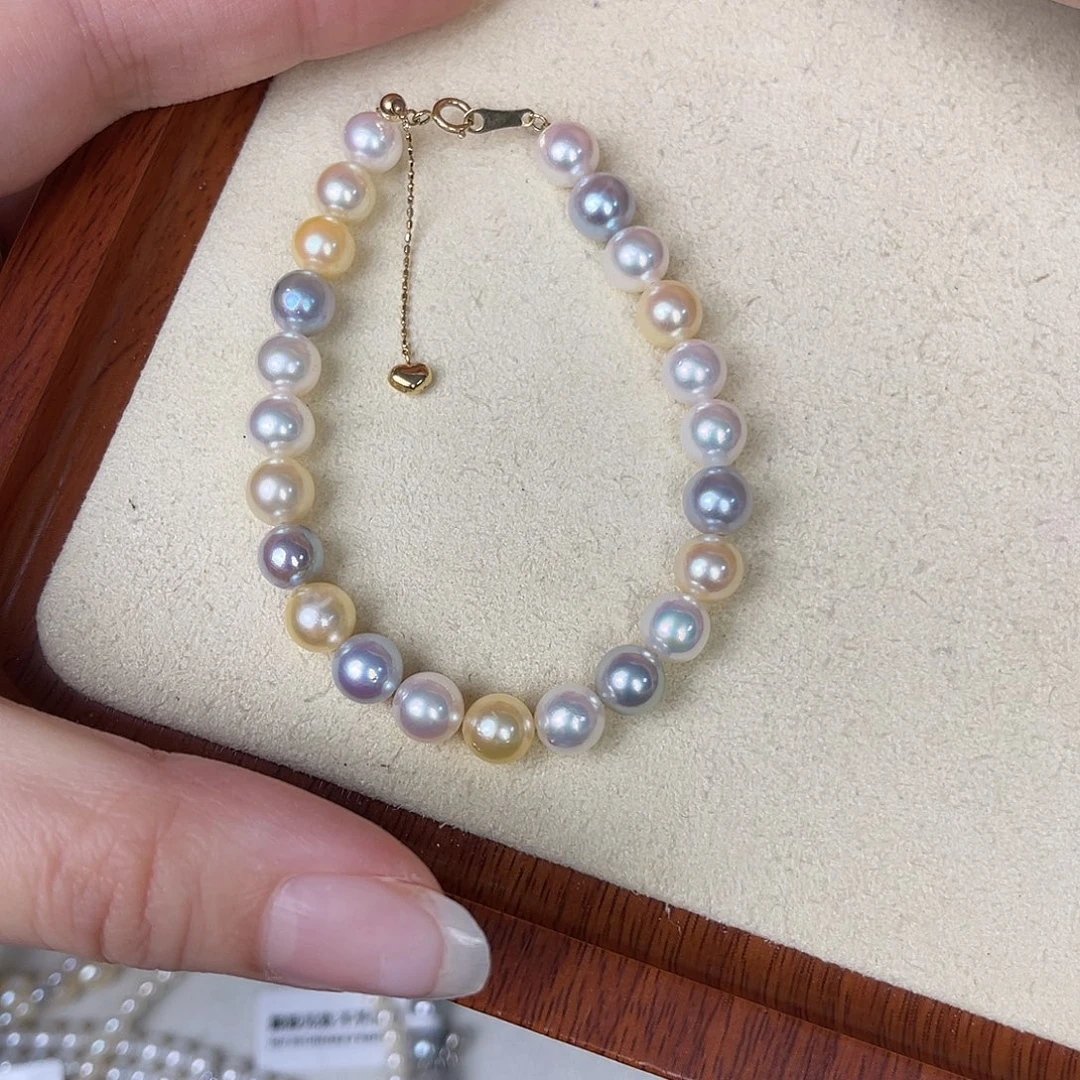 手链18K金镶嵌海水珍珠