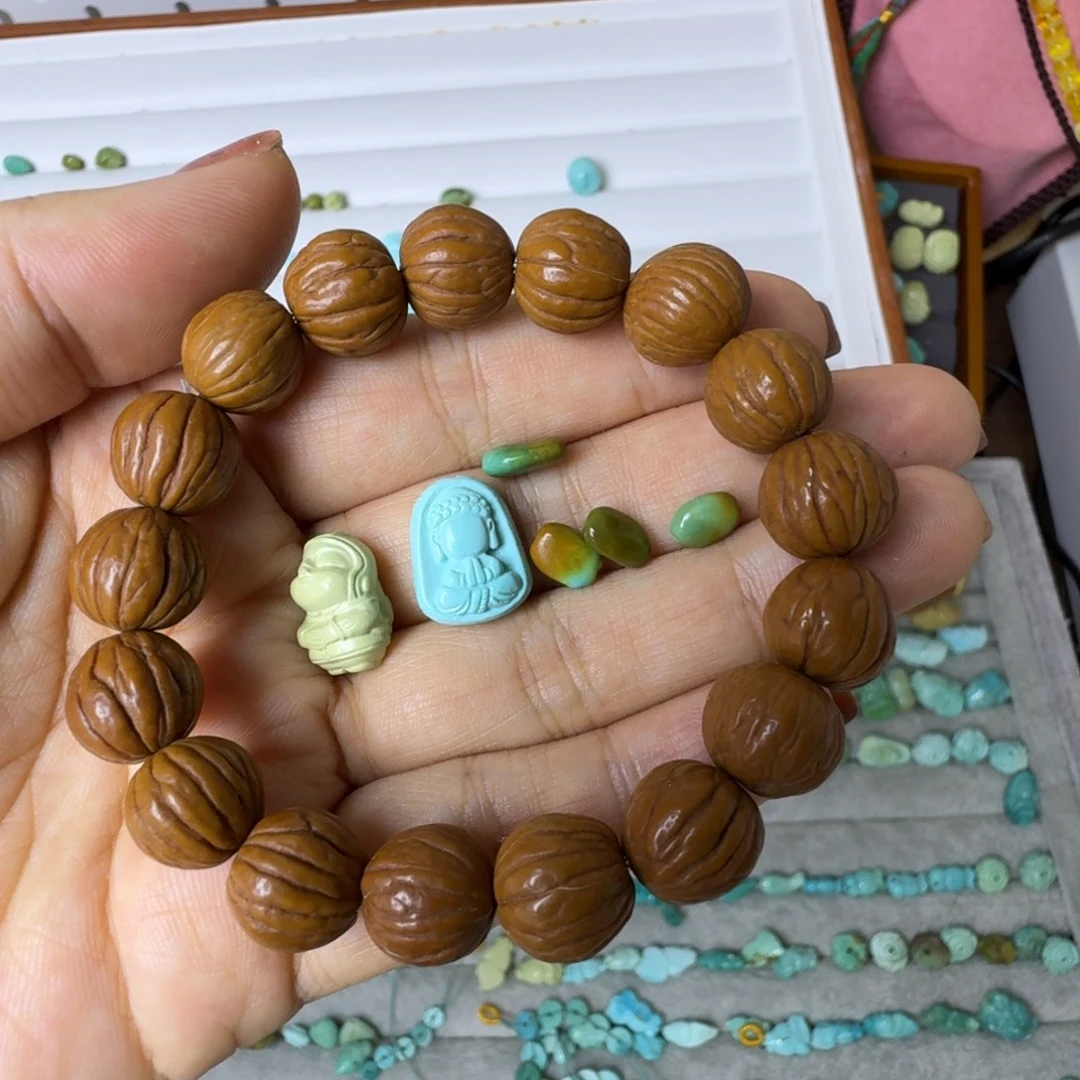 笨***熊猴头核桃手串猴头