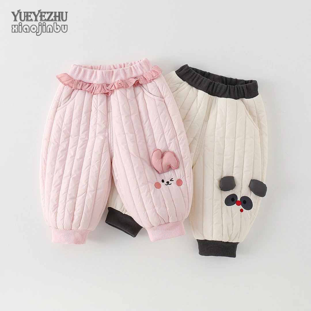 男女宝宝绗棉裤秋冬加厚保暖长裤婴幼儿冬装卡通可爱休闲裤子小童