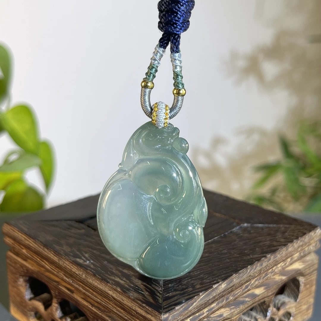 JXA17-90 天然缅甸A货翡翠 人生如意