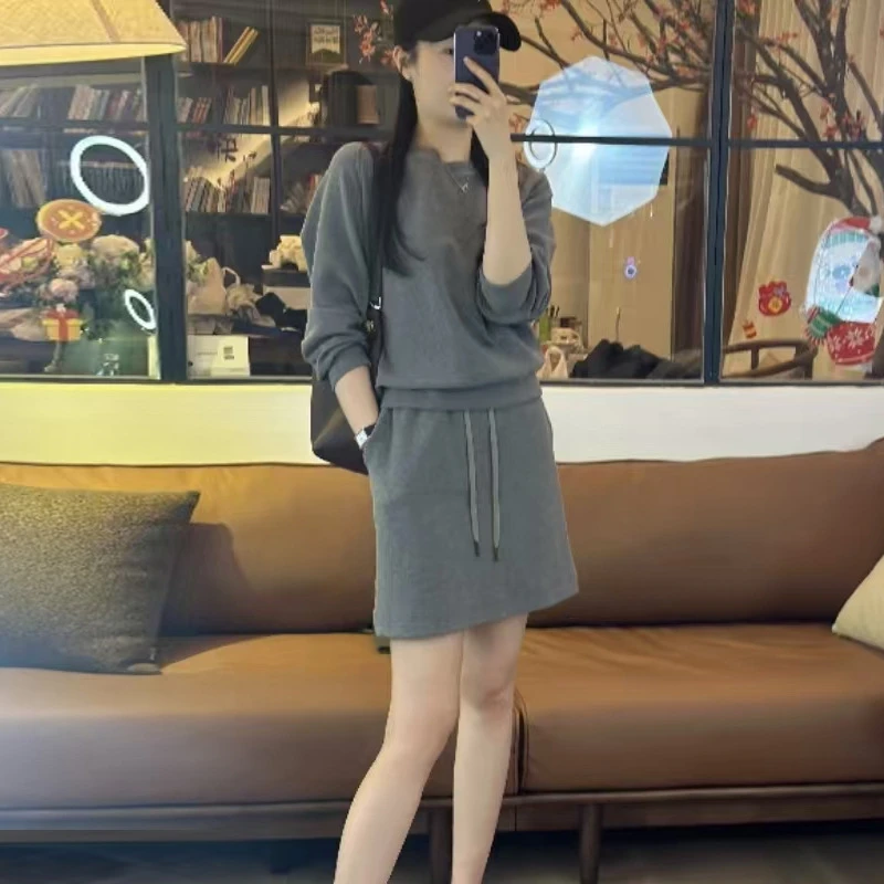 现货MOLANOOTD"卿云"春季新款休闲运动卫衣短裙套装莫兰