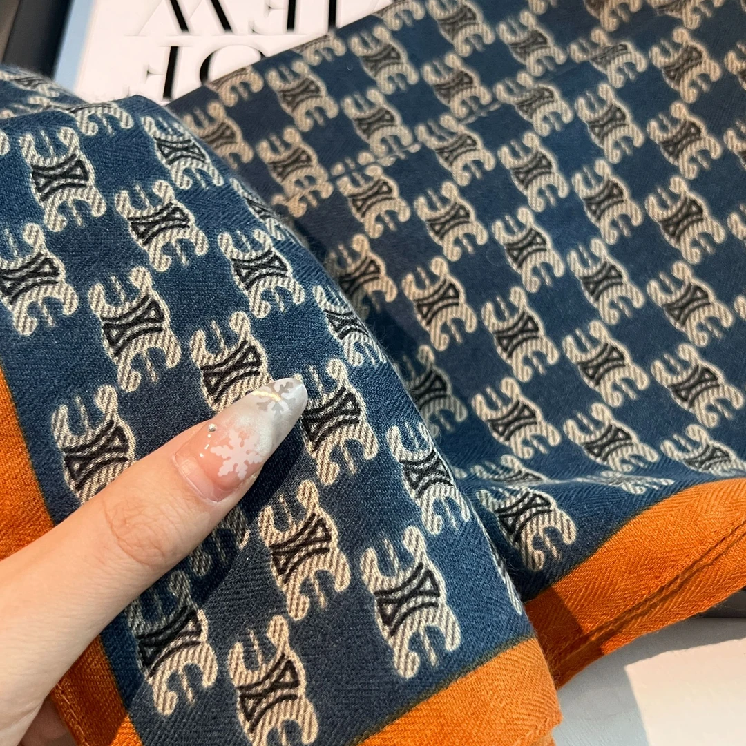 大方百搭复古高档洋气双面斜纹外搭欧美丝绒大方巾柔软蓝色丝巾