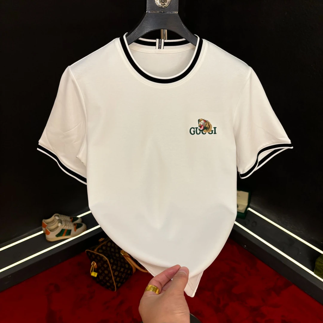 LL春季新款重工刺绣网红爆款轻奢高定男女同款圆领短袖