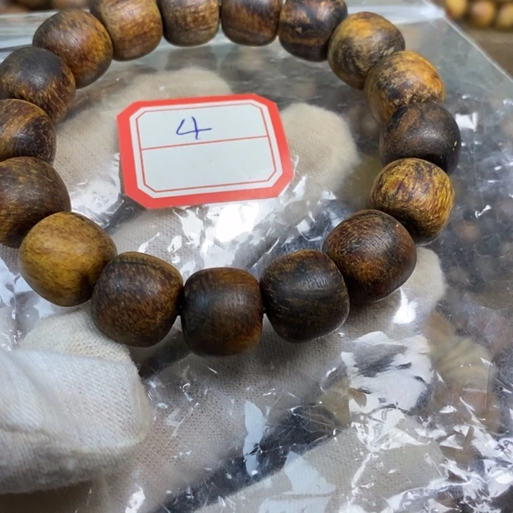 贡木手串/手链12/13黑油麻丝飘绿