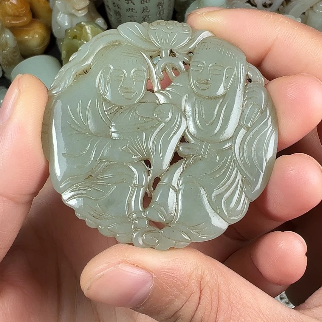 和田玉未镶嵌吊坠(不含链)