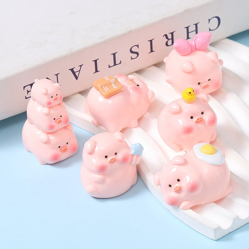实色呆萌小猪萌粒盲袋diy立体卡通挂件可爱创意桌面摆件