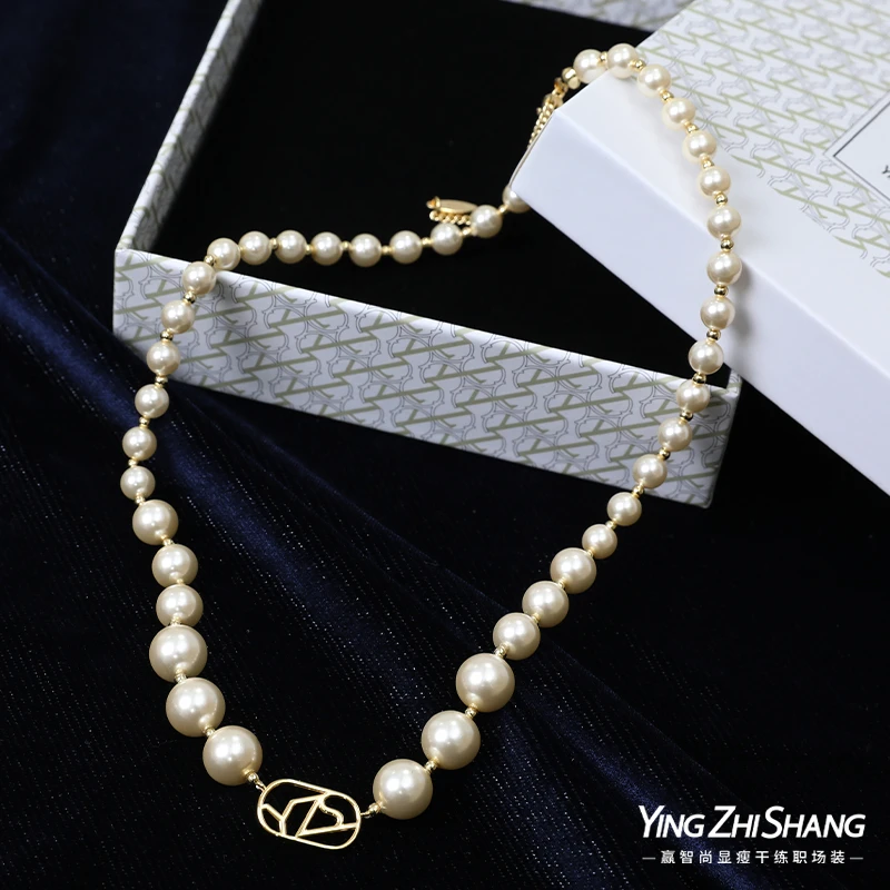 铜仿珍珠项链 铜仿项链 赢智尚轻奢月华流金仿项链Z8BDTSI002V1