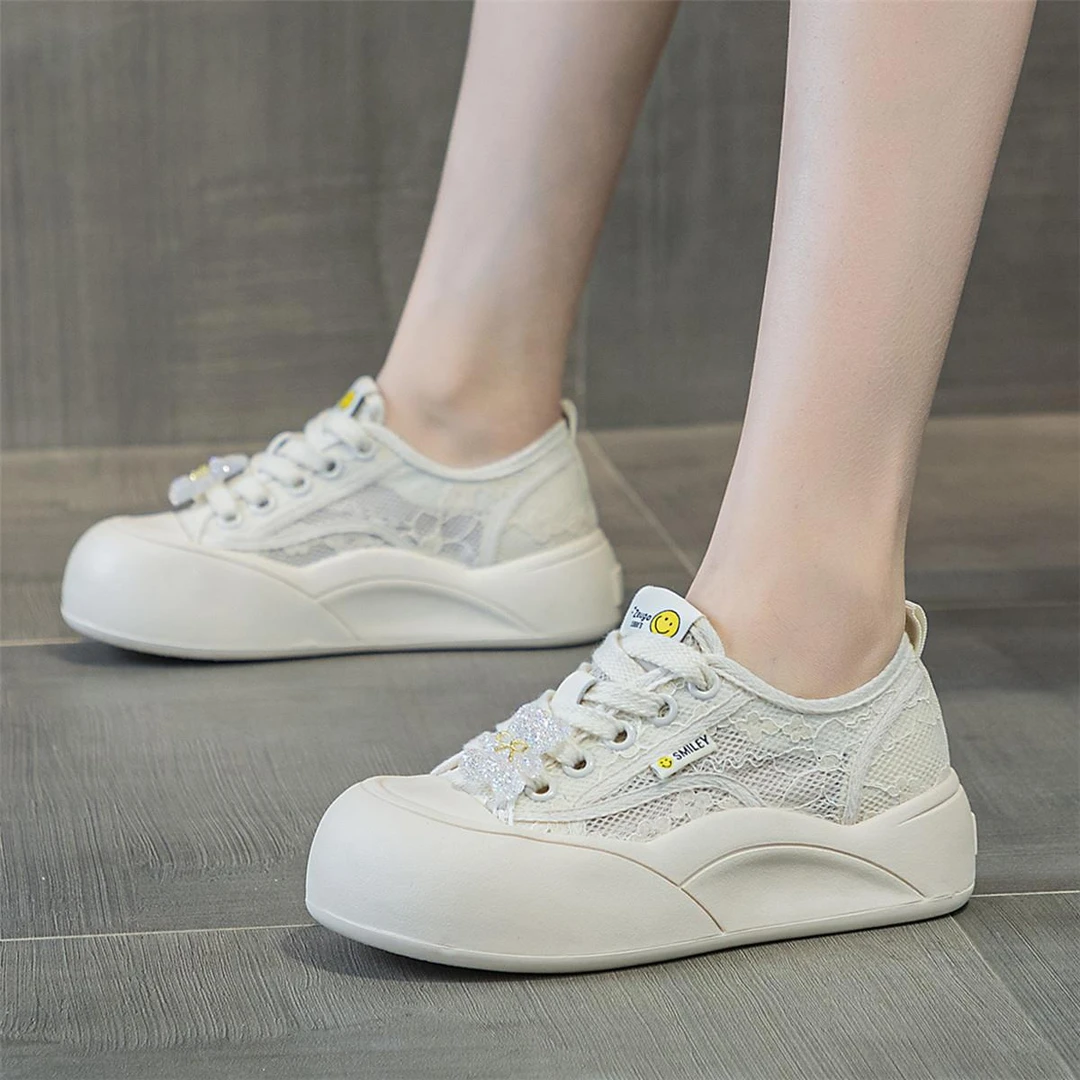 秋季新款2025夏小白鞋厚底增高时尚百搭舒适网面透气运动休闲女鞋