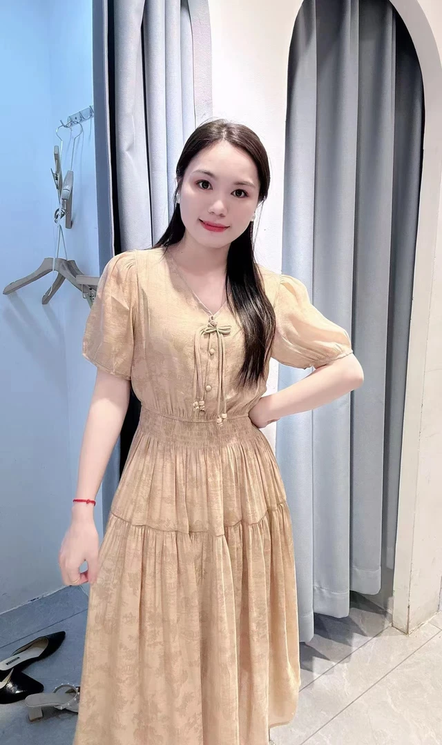 丹妮丝显瘦时尚轻奢裙子中长裙连衣裙