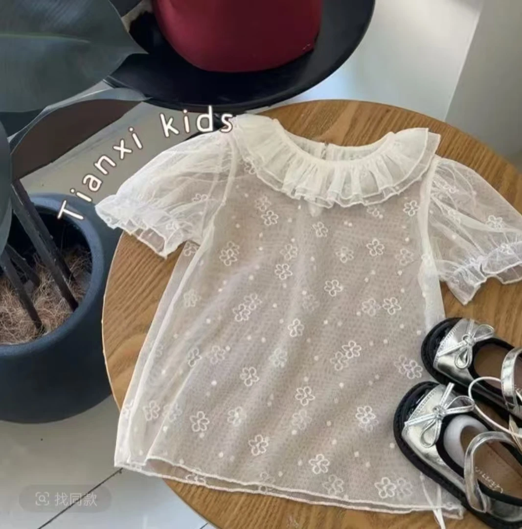 女童软蕾丝打底衫2025新款日系甜美可爱lolita洋装内搭蕾丝打底