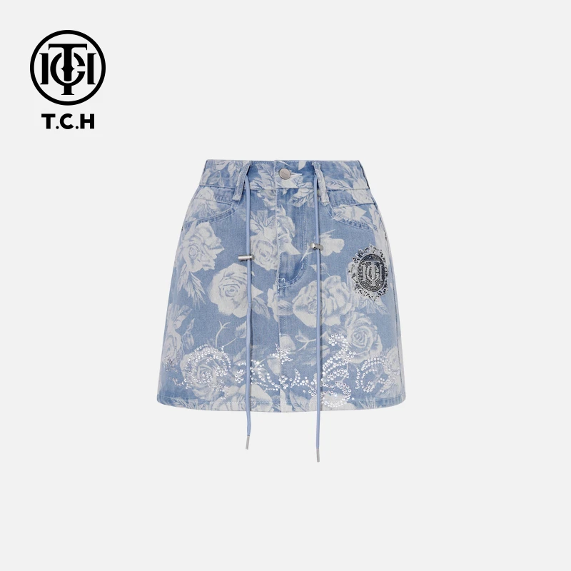 TCH私服烫钻工艺新时尚淑女百搭新潮流半裙女T75B22E5017轻奢tch