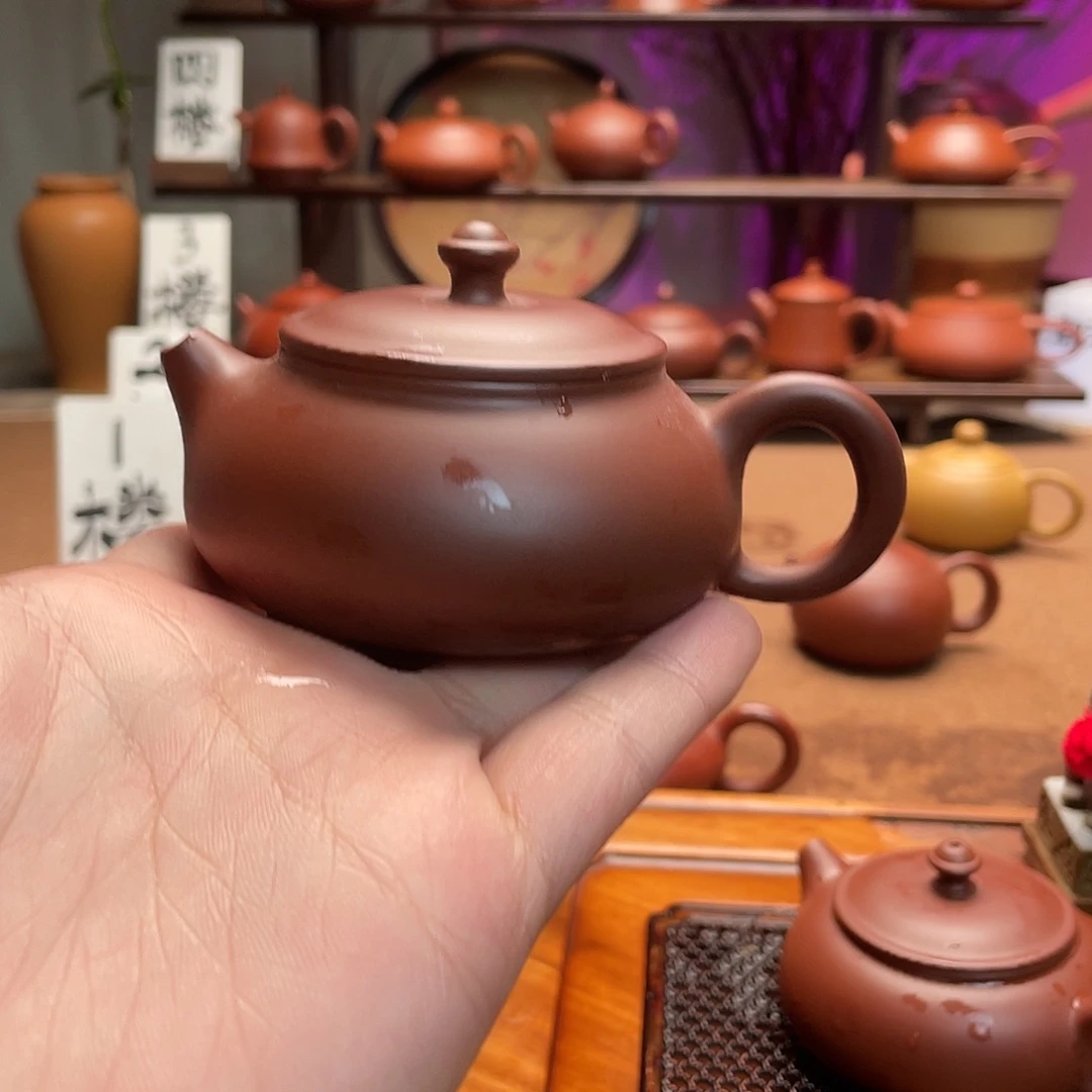 紫砂茶壶小*斌老朱泥寒江