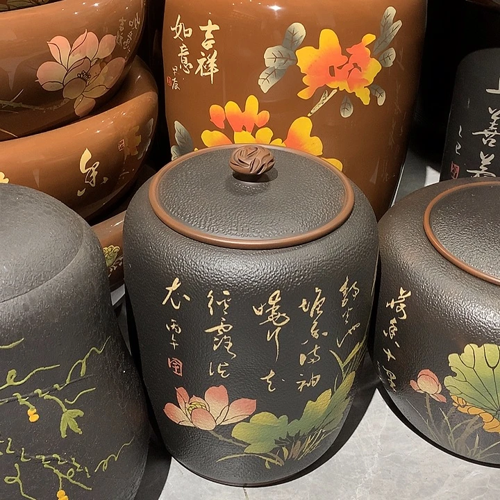 四号锤纹彩填茶缸