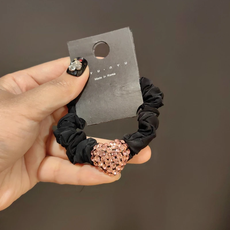 韩版施家钻发绳网红款丸子透发圈时尚皮筋简约头绳百搭面膜圈头饰