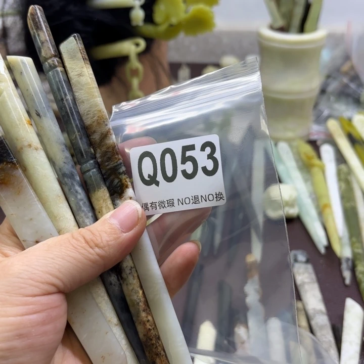 蛇纹石玉发饰合金细***裳