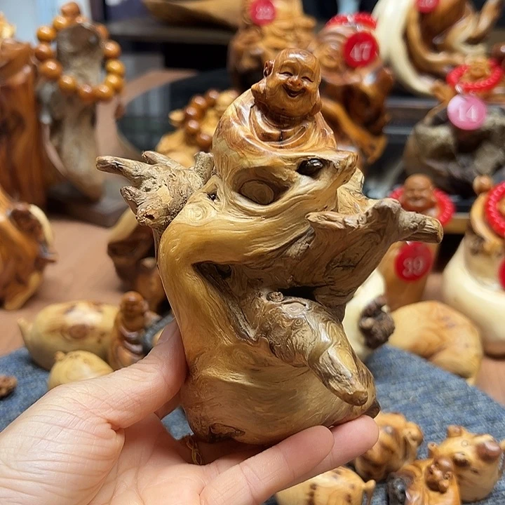 柏木太行崖柏手把摆件