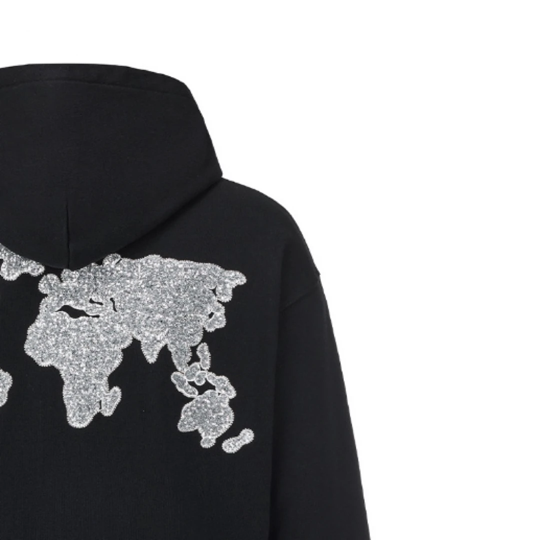 古德地图亮片拉链卫衣 美式休闲 复古情侣 男女同款 捡漏就一批