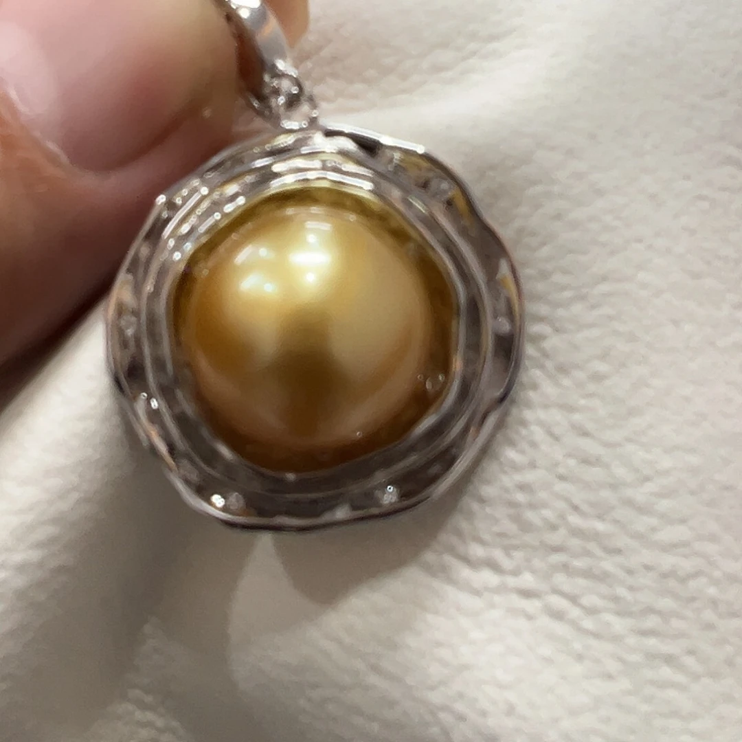 海水珍珠吊坠(不含链)银S925镶嵌晴**?