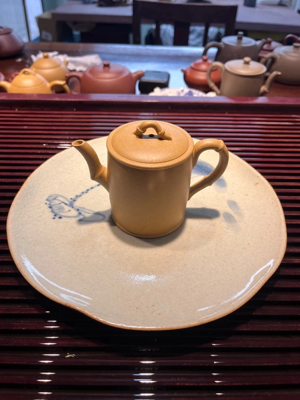 竹节壶约200cc 黄金段泥 半手工紫砂壶
