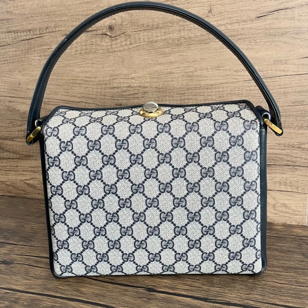 95新 GUCCI/古驰 Gucci蓝花单肩盒子包