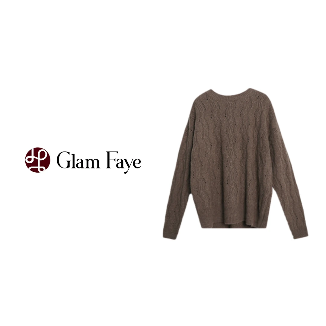 AULAER/澳拉尔【大菲专属】羊毛绞花肌理感针织衫ALE341666