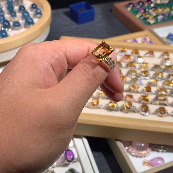 【闪购商品】水晶戒指银S925镶嵌我****）戒指