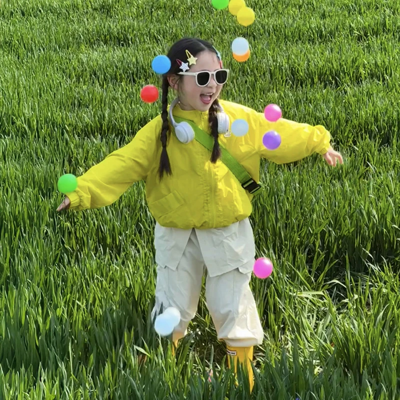 女童休闲套装2025新款小女孩夏季防晒衣外套多巴胺女宝夏装工装裤