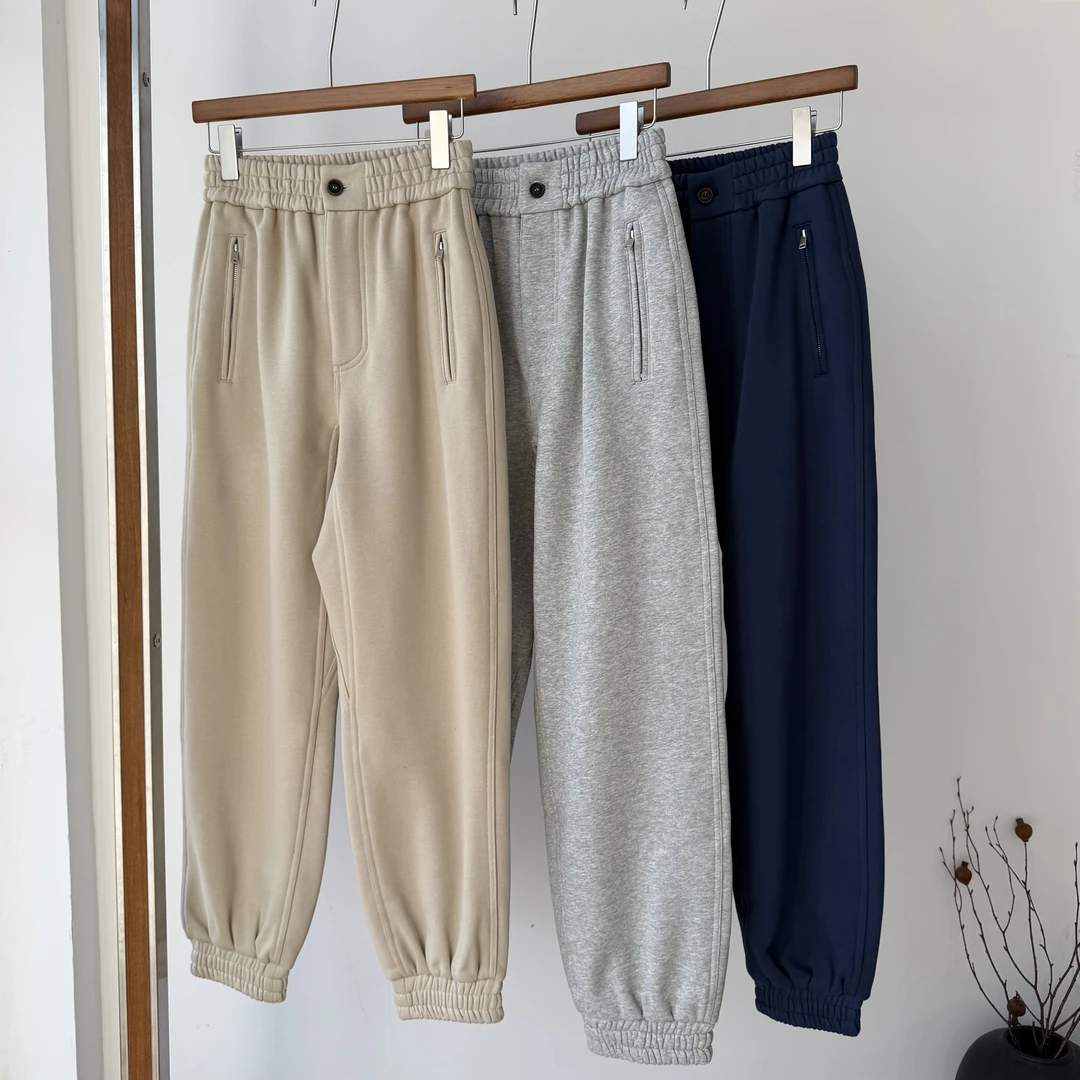 陈邓邓【一体绒厚款束脚卫裤】秋冬休闲慵懒简极运动束脚卫裤女2192