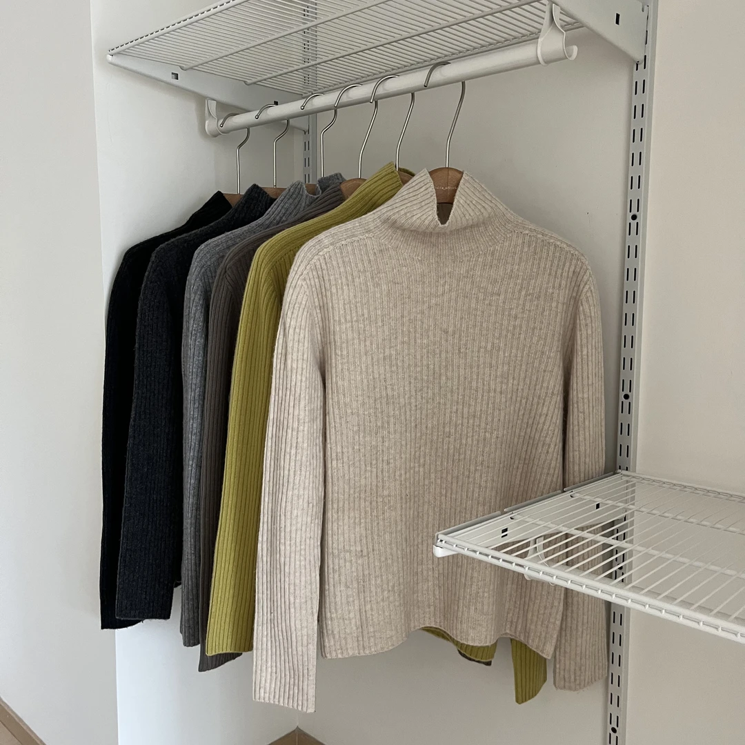 Julia姐姐】“冬天必备”韩系无缝一体全羊毛高领毛衣