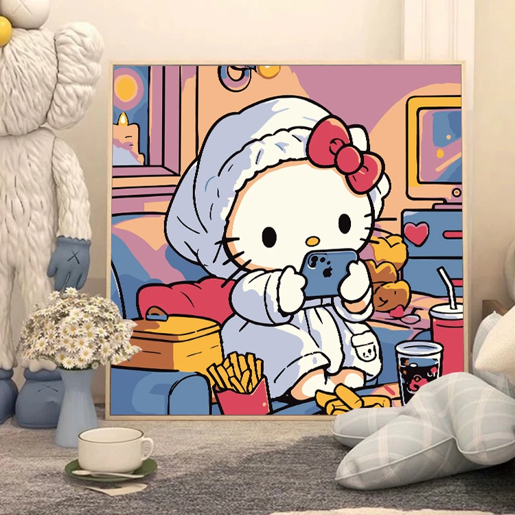 （A1-A200）直播间diy数字油画松弛感卡通动漫丙烯油画简单手绘儿童