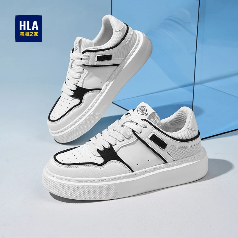 HLA/海澜之家男鞋秋冬男士休闲百搭厚底低帮潮鞋青少年小白鞋男款