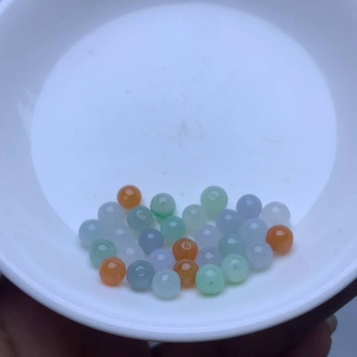 翡翠散珠卡5.7冰透三彩30个