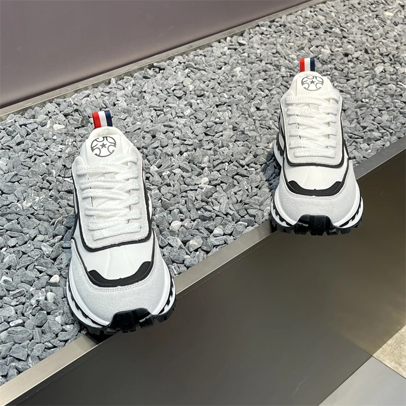 男鞋2025春季新款低帮阿甘鞋百搭厚底增高运动休闲鞋潮男士小白鞋