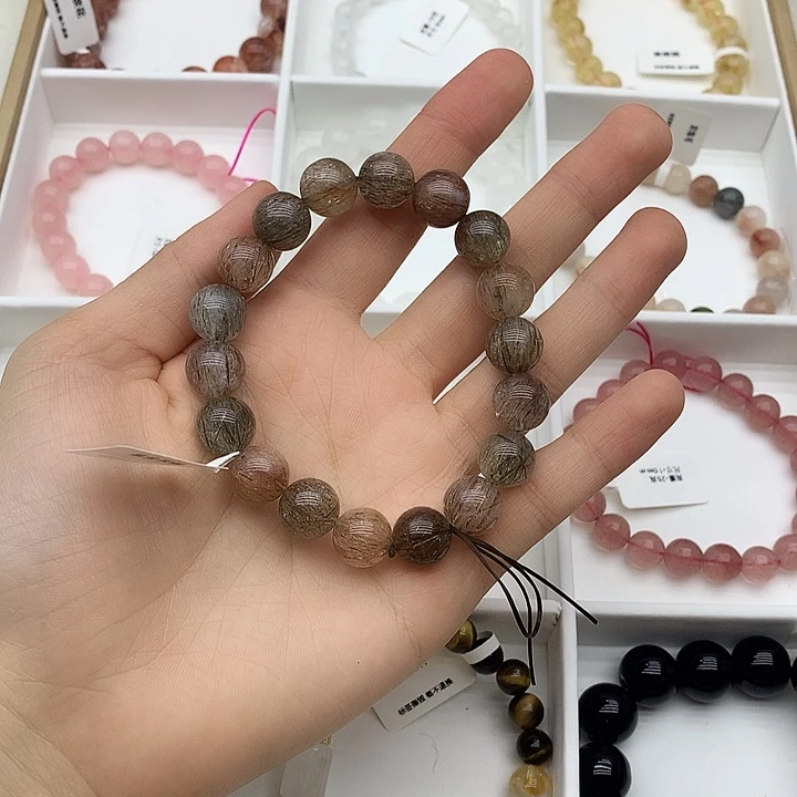 未镶嵌水晶手链黑金发晶