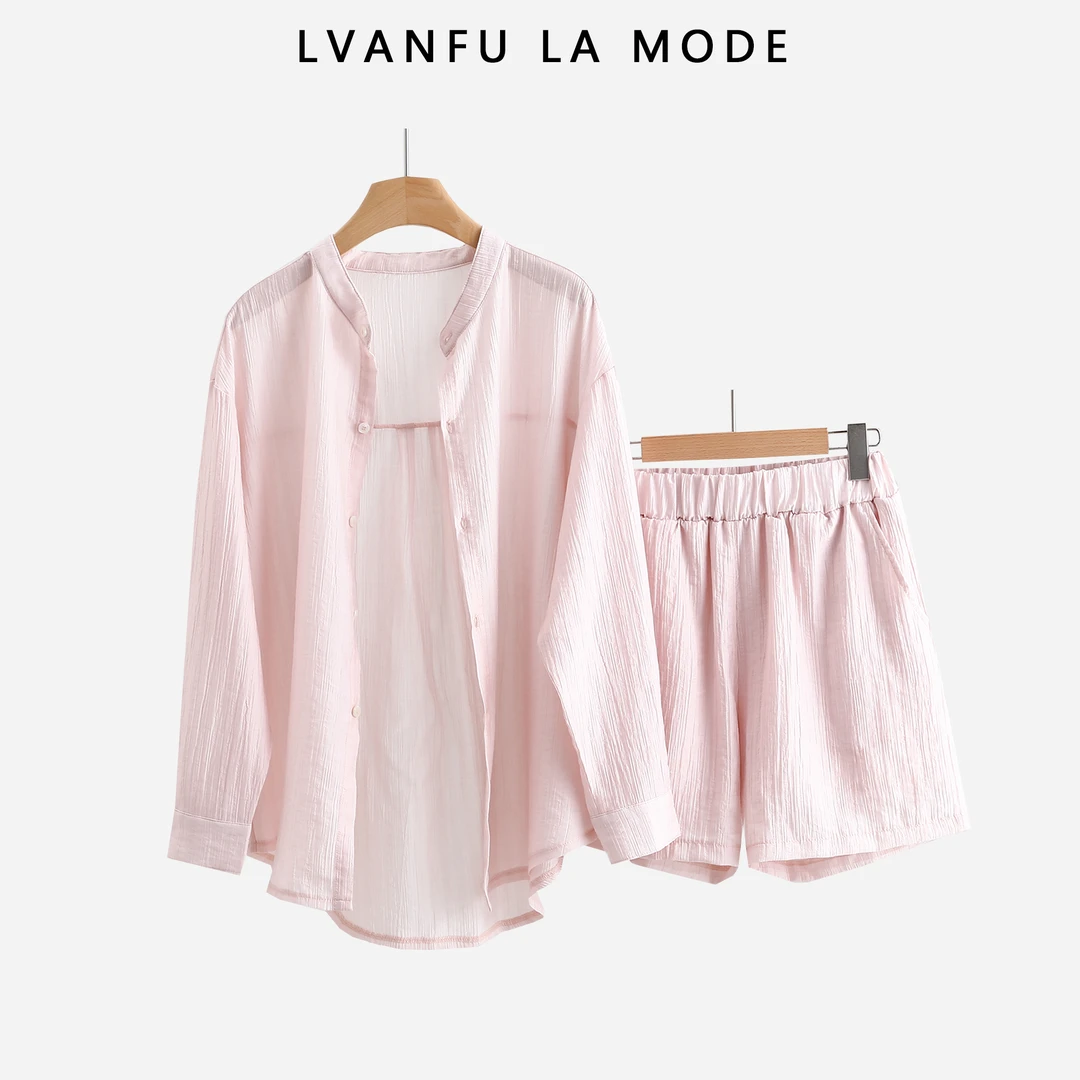 【大姑专属】波光粼粼超轻薄莱赛尔纤维夏季女士套装JY263A/LAP