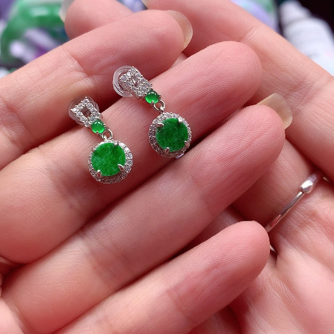 翡翠银S925镶嵌手镯翡翠