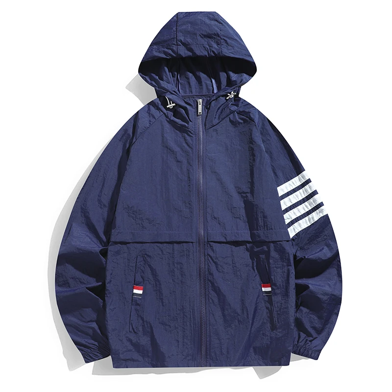 蒙口搭档夏季新款防晒衣情侣同款四杠三彩防晒衣旅游休闲外套男女