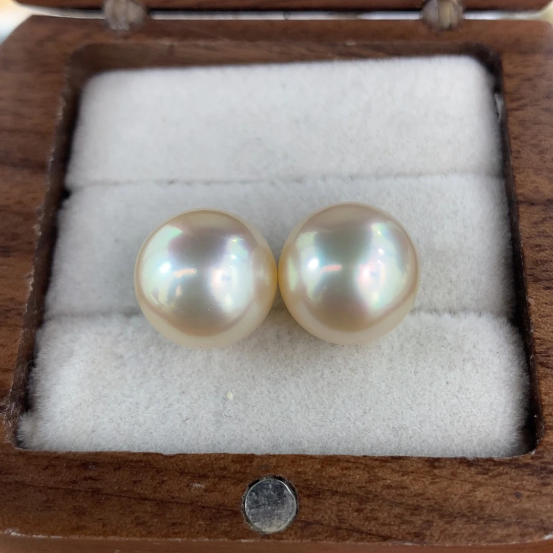 定制海水珍珠未镶嵌裸珠澳白干枯色11.3mm