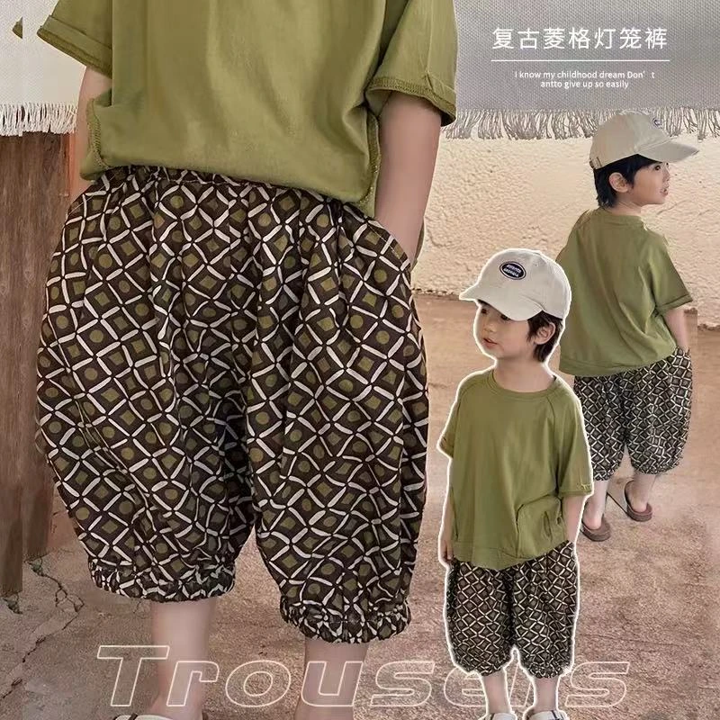 KZ-1230 军绿色 儿童灯笼裤时尚休闲宽松中大童韩版洋气高品质
