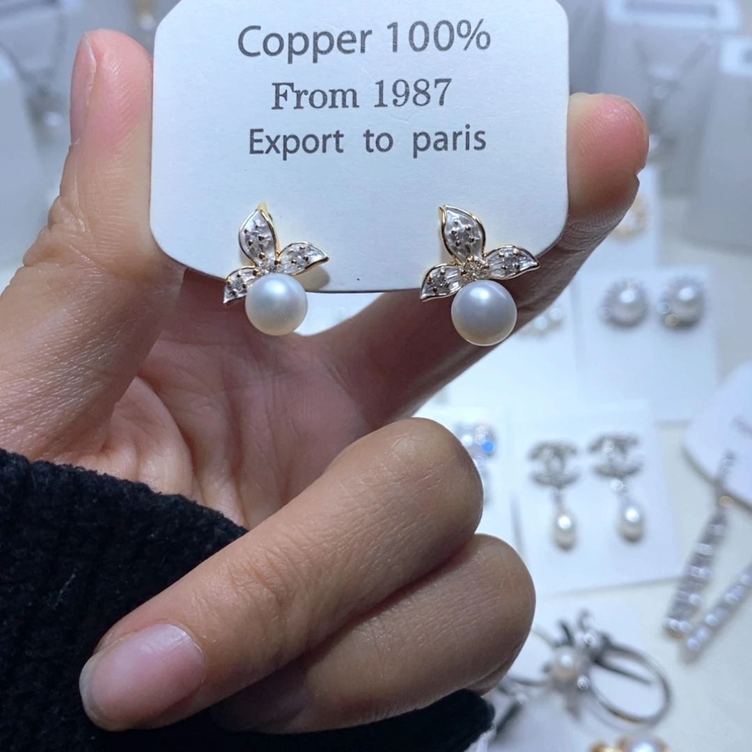 淡水珍珠耳饰未镶嵌